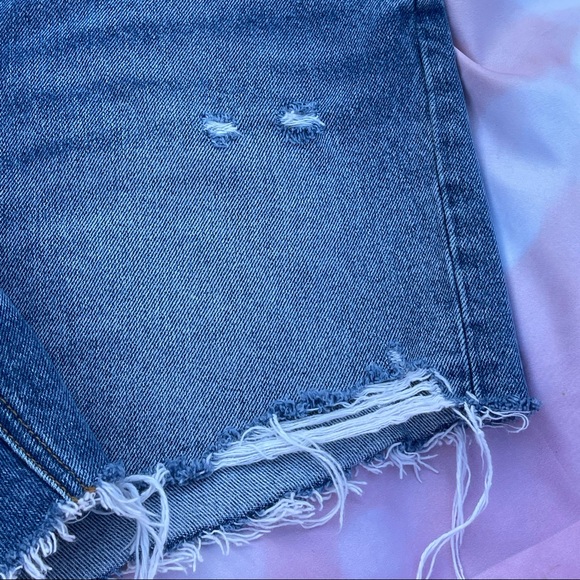 GRLFRND Distressed Raw Hem Cut Off High Waist Denim Shorts Size 27 - Picture 4 of 15